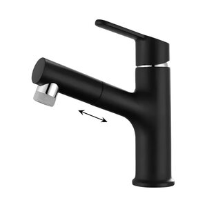 Изображение товара Смеситель для раковины Arrow AG4129MB, с выдвижным изливом, цвет черный матовый