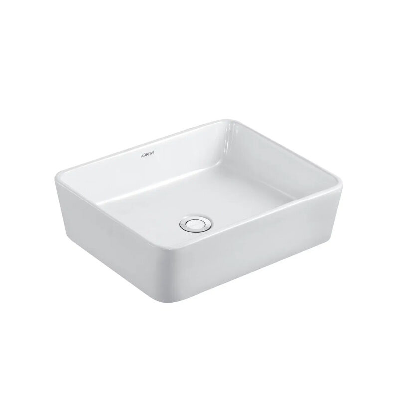 Изображение товара Раковина Arrow AP439E 46 см из фарфора белая прямоугольная накладная