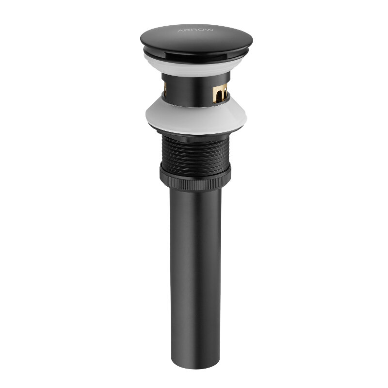 Изображение товара Донный клапан для раковины Arrow AG5807MB, с переливом, цвет черный матовый Изображение товара Донный клапан для раковины Arrow AG5807MB, с переливом, цвет черный матовый