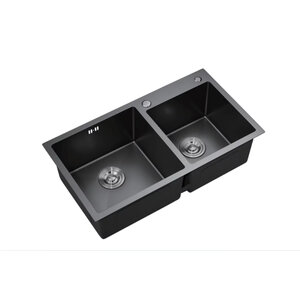 Изображение товара  Кухонная мойка Arrow AG5552, 78 см, нержавеющая сталь, титановый черный
