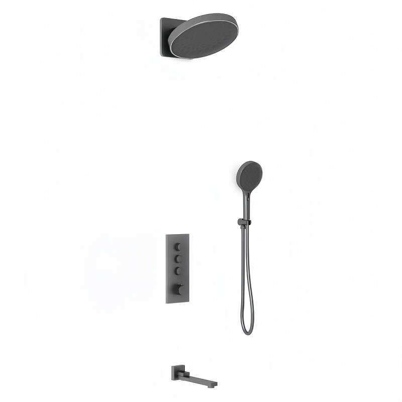 Изображение товара Душевая система Vincea Inspire VSFW-433TI3GM термостатическая с вороненой сталью