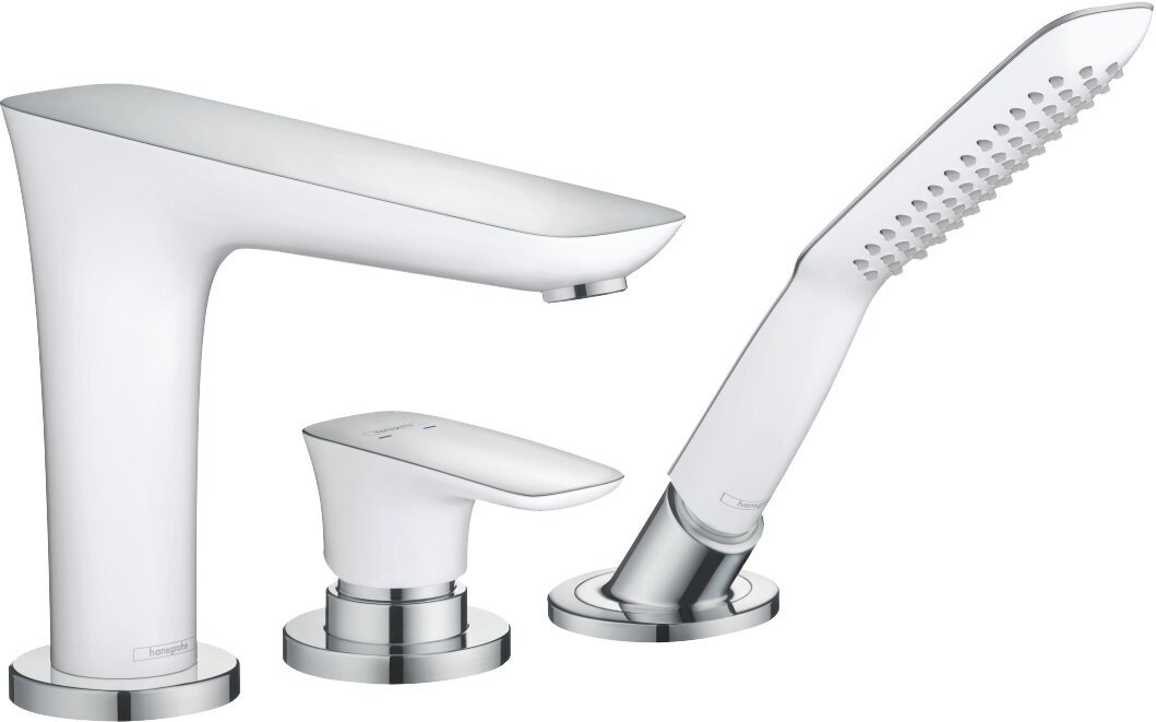 Изображение товара Смеситель для ванны и душа Hansgrohe PuraVida, 15432400, монтаж на борт ванны, белый/хром Изображение товара Смеситель для ванны и душа Hansgrohe PuraVida, 15432400, монтаж на борт ванны, белый/хром
