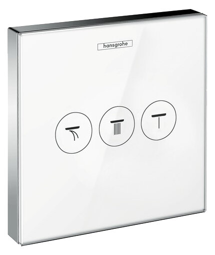 Изображение товара Переключатель потоков Hansgrohe ShowerSelect 15736400 белый хром управление кнопочное