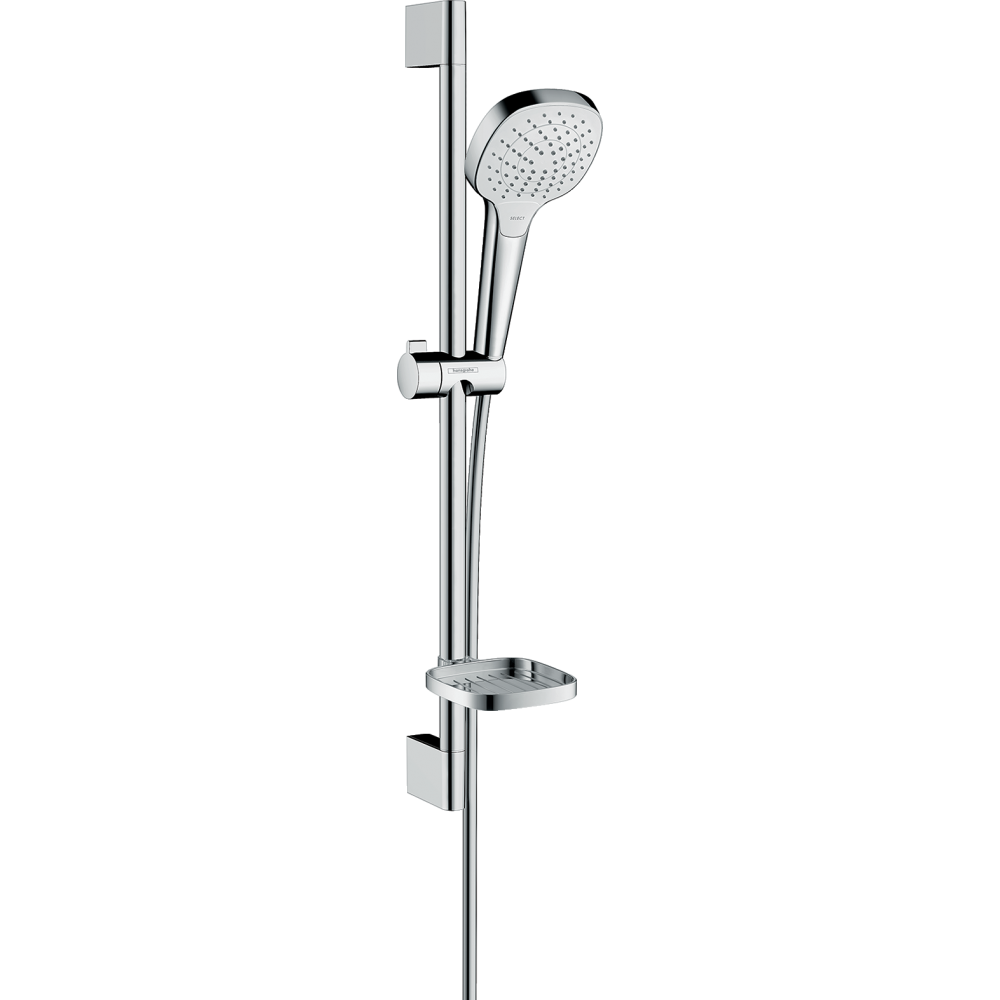 Изображение товара Душевой набор Hansgrohe Croma Select E Vario и мыльница Casetta 26586400, корпус хром, лицевая часть белая, 3 режима струи Изображение товара Душевой набор Hansgrohe Croma Select E Vario и мыльница Casetta 26586400, корпус хром, лицевая часть белая, 3 режима струи