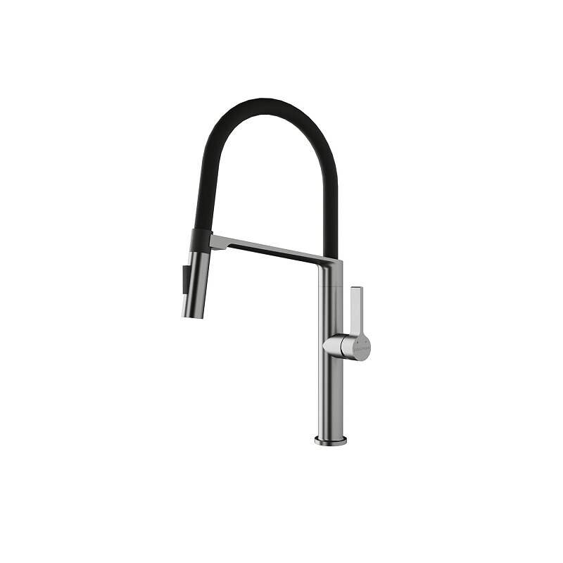 Изображение товара Смеситель для кухни Paulmark Barrel Ba214029-BS с гибким изливом, брашированная нержавеющая сталь