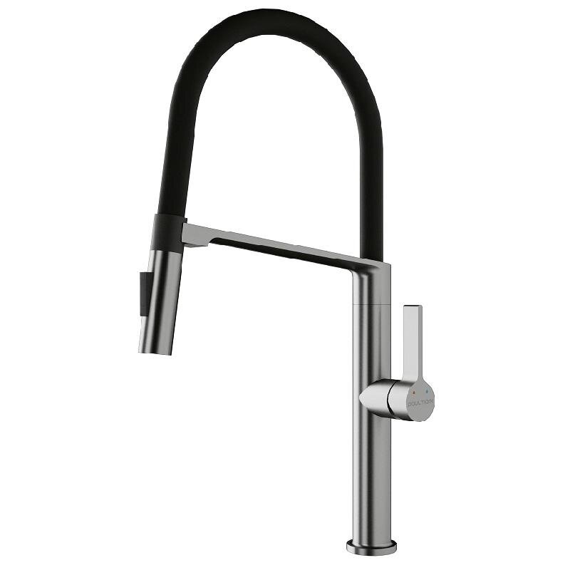 Изображение товара Смеситель для кухни Paulmark Barrel Ba214029-BS с гибким изливом, брашированная нержавеющая сталь