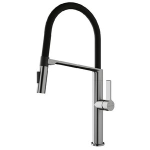 Изображение товара Смеситель Paulmark Barrel Ba214029-BS для кухонной мойки, с гибким изливом, брашированная нержавеющая сталь