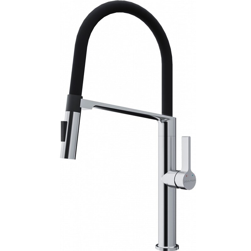 Изображение товара Смеситель Paulmark Barrel Ba214029-CR для кухонной мойки, с гибким изливом, хром