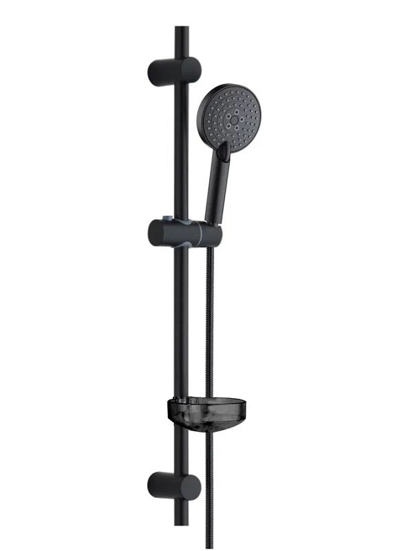 Изображение товара Душевой гарнитур Orange O-Shower OS702b с 3 режимами, мыльницей, черный матовый