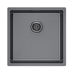 Изображение товара Мойка кухонная Paulmark Lassan LA44-GM, 44 см, нержавеющая сталь, PVD покрытие, цвет вороненая сталь