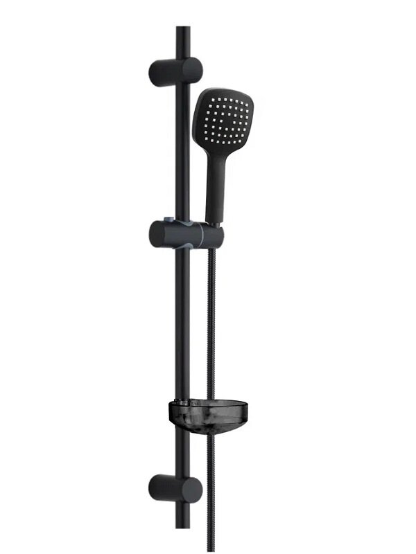 Изображение товара Душевой гарнитур Orange O-Shower OS704b с мыльницей и 1 режимом, черный матовый
