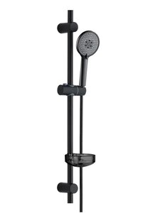 Изображение товара Душевой гарнитур Orange O-Shower OS713b с 3 режимами и мыльницей, черный матовый