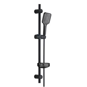 Изображение товара Душевой гарнитур Orange O-Shower OS714b, лейка 1 режим, с мыльницей, цвет черный матовый