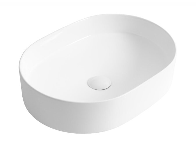 Изображение товара Раковина BelBagno BB1483 50 см, овальная, белая, накладная, без отверстия под смеситель