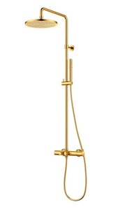 Изображение товара Душевая система Cezares ECO-CD-T-BORO с термостатом и брашированным золотом
