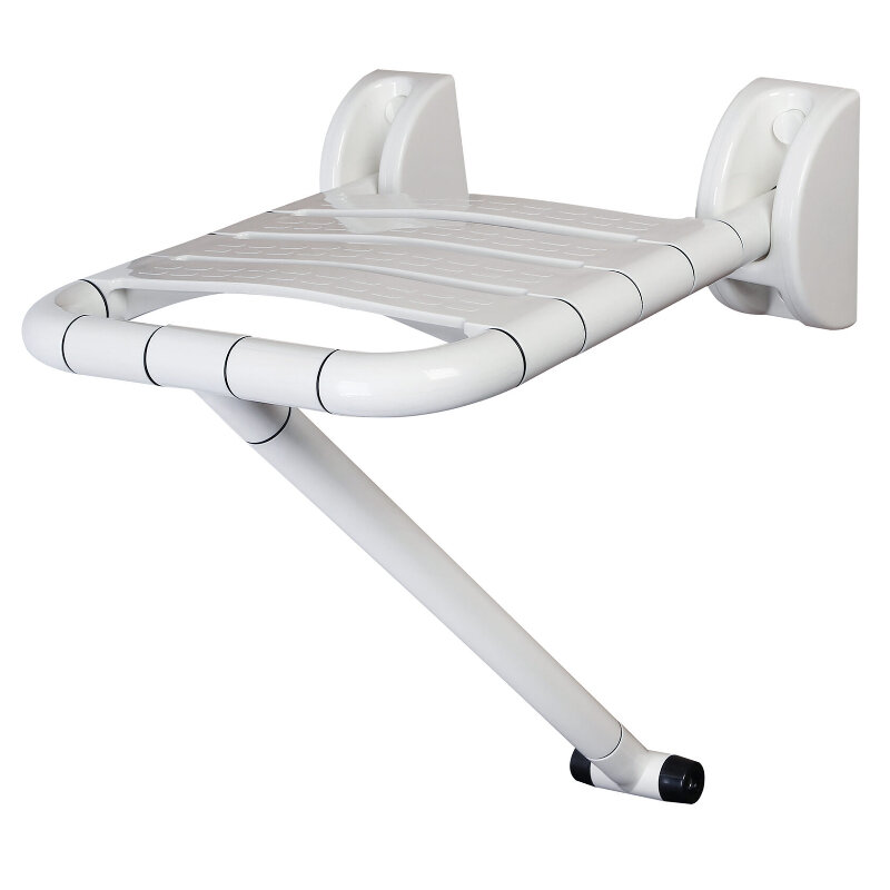 Изображение товара Откиднoe сидeнье для душа Arrow AG5621NO, c oпopной ножкой, цвет белый