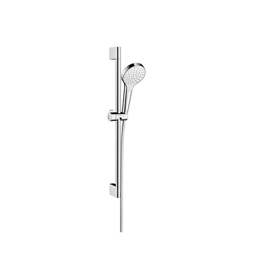 Изображение товара Душевой гарнитур Hansgrohe Croma Select S 1jet 26564400, штанга 65 см, корпус хром, лицевая часть белая Изображение товара Душевой гарнитур Hansgrohe Croma Select S 1jet 26564400, штанга 65 см, корпус хром, лицевая часть белая