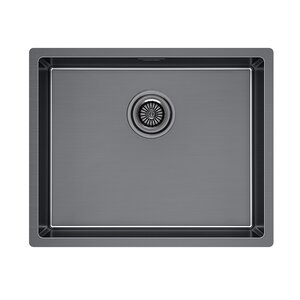 Изображение товара Мойка кухонная Paulmark Lassan LA54-GM, 54 см, нержавеющая сталь, PVD покрытие, цвет вороненая сталь