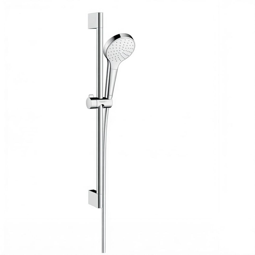 Изображение товара Душевой гарнитур Hansgrohe Croma Select S 1jet 26574400, штанга 90 см, хром и белый цвет Изображение товара Душевой гарнитур Hansgrohe Croma Select S 1jet 26574400, штанга 90 см, хром и белый цвет