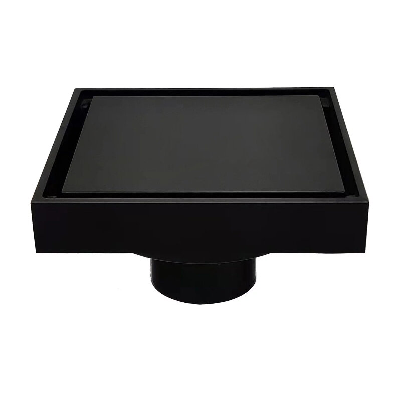 Изображение товара Дренажный трап Arrow AG5118MB 10x10 см с решеткой черный матовый для пола