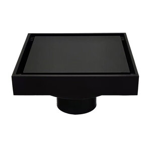 Изображение товара Дренажный трап Arrow AG5118MB 10x10 см с решеткой черный матовый для пола