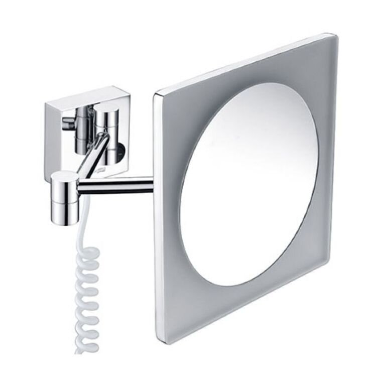 Изображение товара Настенное косметическое зеркало WasserKRAFT с тройным увеличением и LED-подсветкой