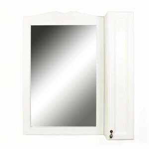 Изображение товара Зеркальный шкаф Orange Классик 85 см, с подсветкой, правый, массив бука, цвет - молочный белый, F7-85ZS3 (выставочный образец)