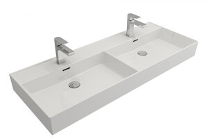 Изображение товара Раковина двойная из керамики Cezares CZR-MIL-120-2-LVB 120 см белая