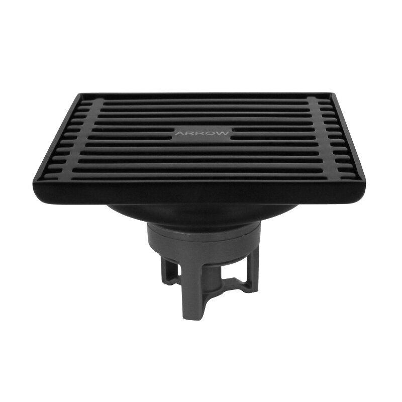 Изображение товара Трап Arrow AG5185MB 10x10 см с решеткой черный матовый для ванной