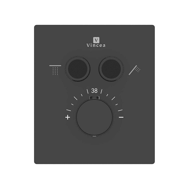 Изображение товара Смеситель для душа Vincea VSCV-321T-MMB, на 2 потребителя, термостатический, черный матовый