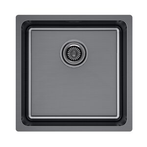 Изображение товара Мойка кухонная Paulmark Yuni YU44-GM, 44 см, нержавеющая сталь, PVD покрытие, цвет вороненая сталь