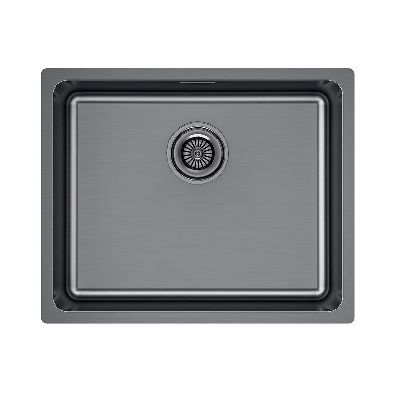 Изображение товара Мойка кухонная Paulmark Yuni YU54-GM, 54 см, нержавеющая сталь, PVD покрытие, цвет вороненая сталь