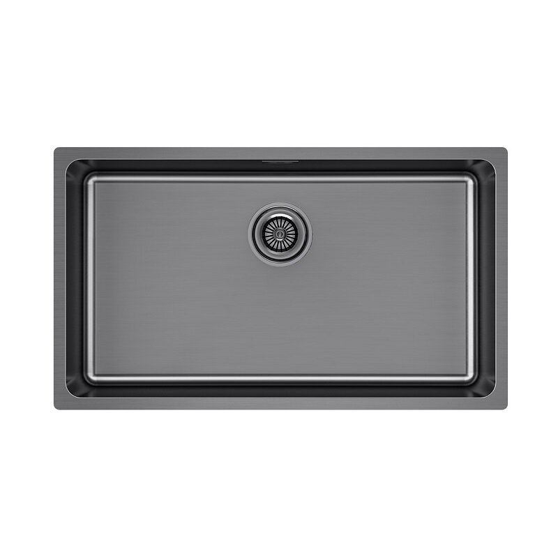 Изображение товара Кухонная мойка Paulmark Yuni YU76-GM 76 см нержавеющая сталь PVD покрытие серый