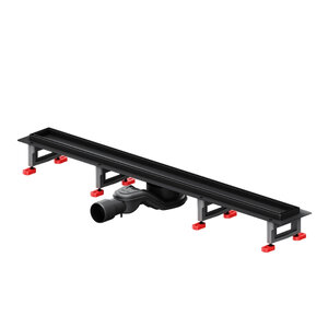 Изображение товара Дренажный канал Am.Pm MasterFlow W01SC-U11-080-04BM, 80 см, с решеткой под плитку, цвет черный матовый