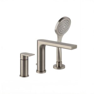 Изображение товара Смеситель для ванны Gessi Via Manzoni, 38634/149, с душевым гарнитуром, цвет матовый никель