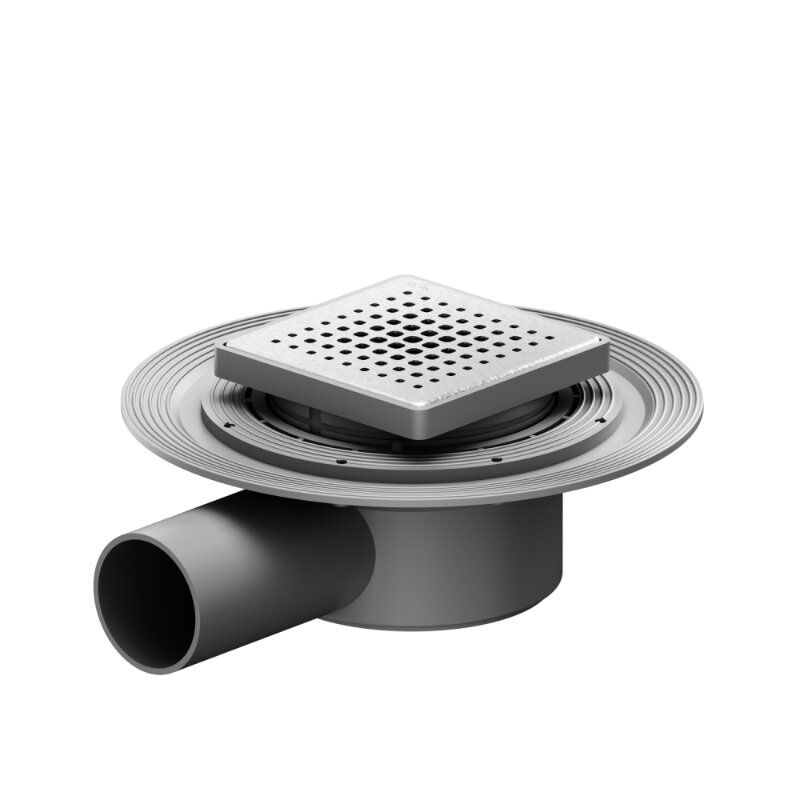 Изображение товара Дренажный трап Am.Pm MasterFlow W01BD-P11-010-01SB, 10 см, с перфорированной решеткой, цвет стальной матовый