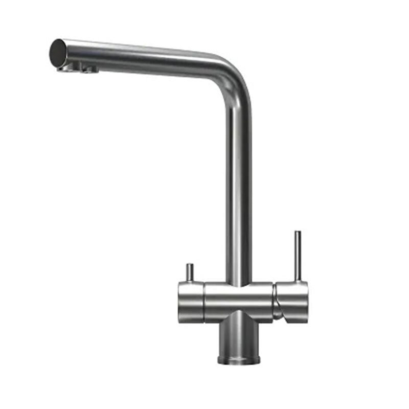 Изображение товара Смеситель для кухонной мойки Granula 7011, СТАЛЬ САТИН, с подключением к фильтру, цвет сталь сатин