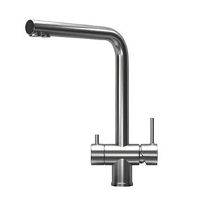 Изображение товара Смеситель для кухонной мойки Granula 7011 сталь сатин, с подключением к фильтру, 36 см