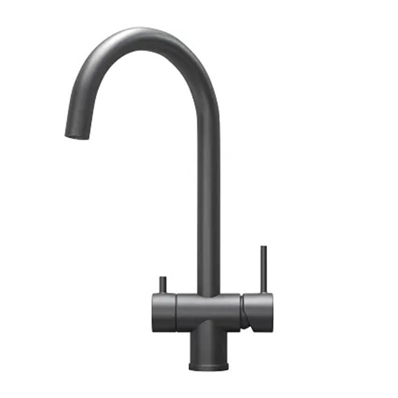 Изображение товара Смеситель для кухонной мойки Granula 7104 графит матовый с подключением к фильтру