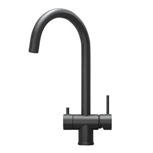 Изображение товара Смеситель для кухонной мойки Granula 7104, ЧЕРНЫЙ МАТОВЫЙ, с подключением к фильтру, цвет черный матовый