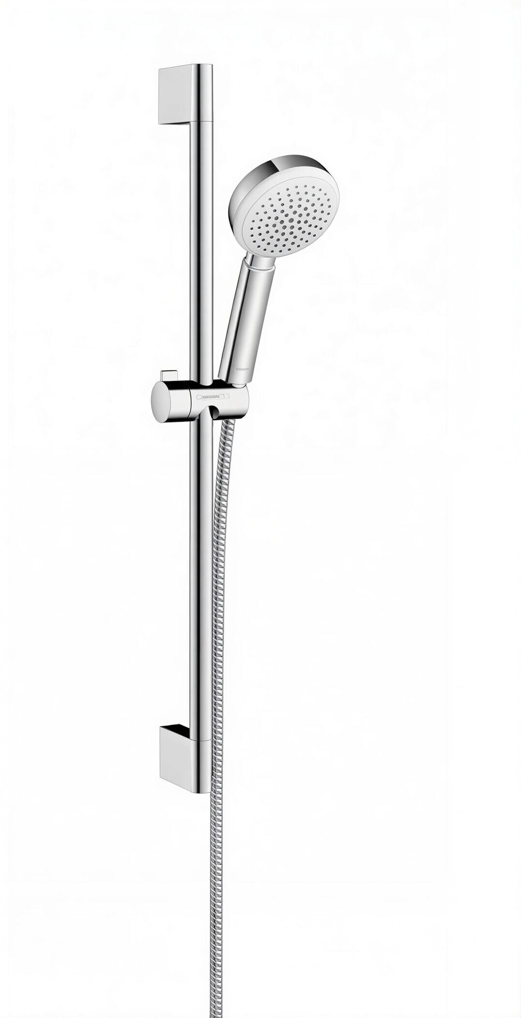 Изображение товара Душевой гарнитур Hansgrohe Crometta 100 1jet 26652400, штанга 65 см, корпус хром, лицевая часть белая, 1 режим струи Изображение товара Душевой гарнитур Hansgrohe Crometta 100 1jet 26652400, штанга 65 см, корпус хром, лицевая часть белая, 1 режим струи