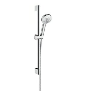 Изображение товара Душевой гарнитур Hansgrohe Crometta 100 1j Uni 26655400, корпус хром, лицевая часть белая, 1 режим струи