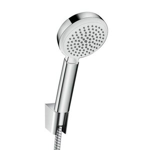 Изображение товара Душевой гарнитур Hansgrohe Crometta 100 Vario 26666400, шланг 125 см, корпус хром, лицевая часть белая, 4 режима струи