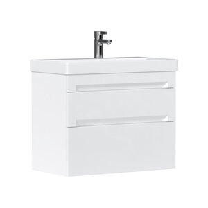 Изображение товара Тумба под раковину Equil Corner tpCRNR70.2Y-06, 70 см, подвесная, цвет белый