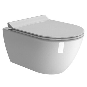 Изображение товара Подвесной безободковый унитаз GSI Pura, крышка микролифт, с набором крепежей, белый, 881511/FISR2/MS86CSN11