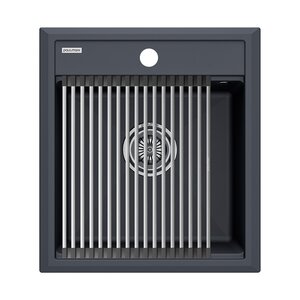 Изображение товара Мойка кухонная Paulmark Stepia 45 из искусственного гранита с ролл-матом и коричневым цветом