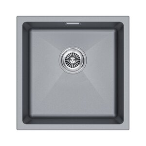 Изображение товара Мойка кухонная Paulmark Lumi LU45-GRM из IT-GRANIT, 45 см, серый металлик