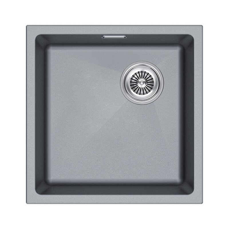 Изображение товара Кухонная мойка Paulmark Lumi LU45SK-GRM из искусственного гранита 45 см серый металлик