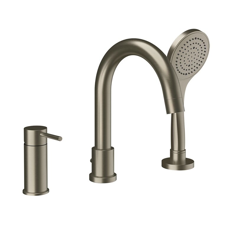 Изображение товара Смеситель для ванны Gessi Via Tortona 18637/149 с тремя выходами матовый никель