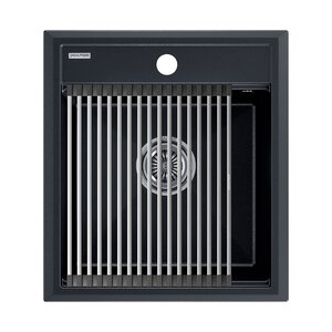 Изображение товара Мойка кухонная Paulmark Stepia 45 с ролл-матом черная